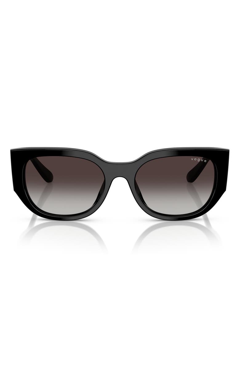 VOGUE 53mm Irregular Sunglasses, Main, color, Black