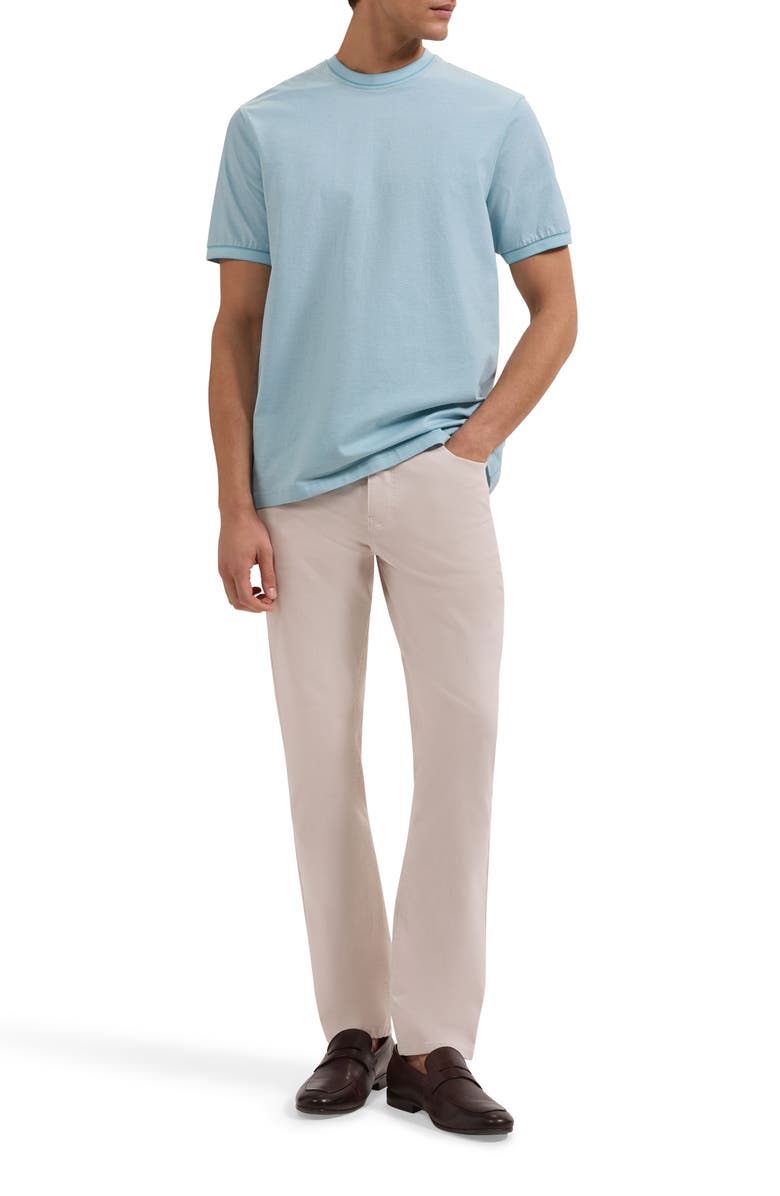 Bugatchi Crewneck Pima Cotton T-Shirt, Alternate, color, Teal