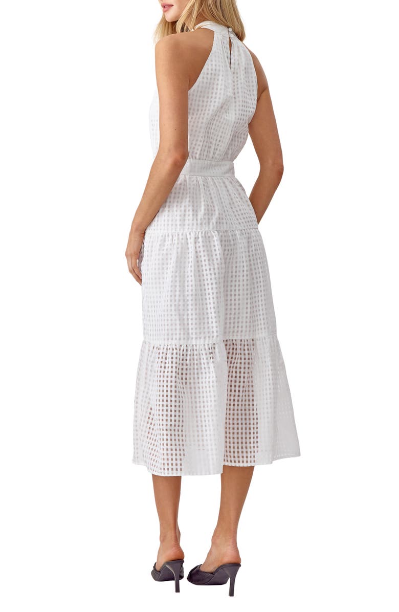 Adelyn Rae Angel Check Sleeveless Seersucker Maxi Dress, Alternate, color, 