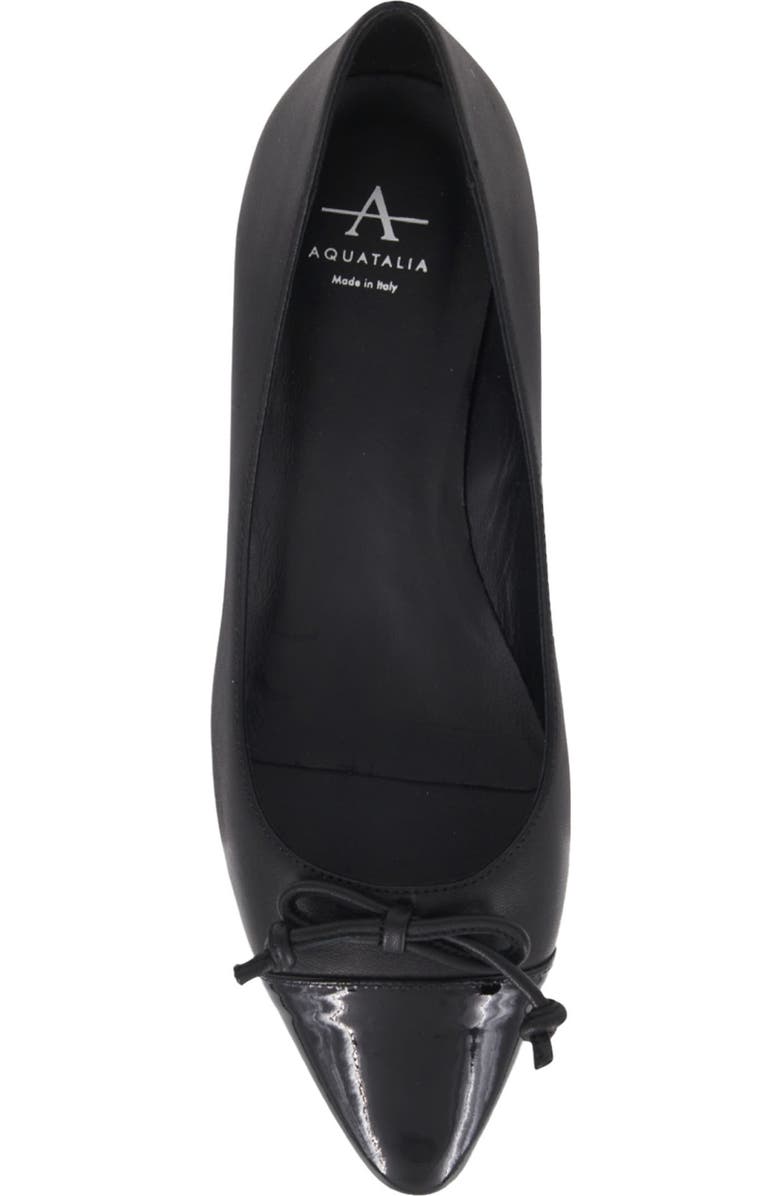 Aquatalia Palica Weatherproof Pointed Cap Toe Pump, Alternate, color, Black/ Black Nappa