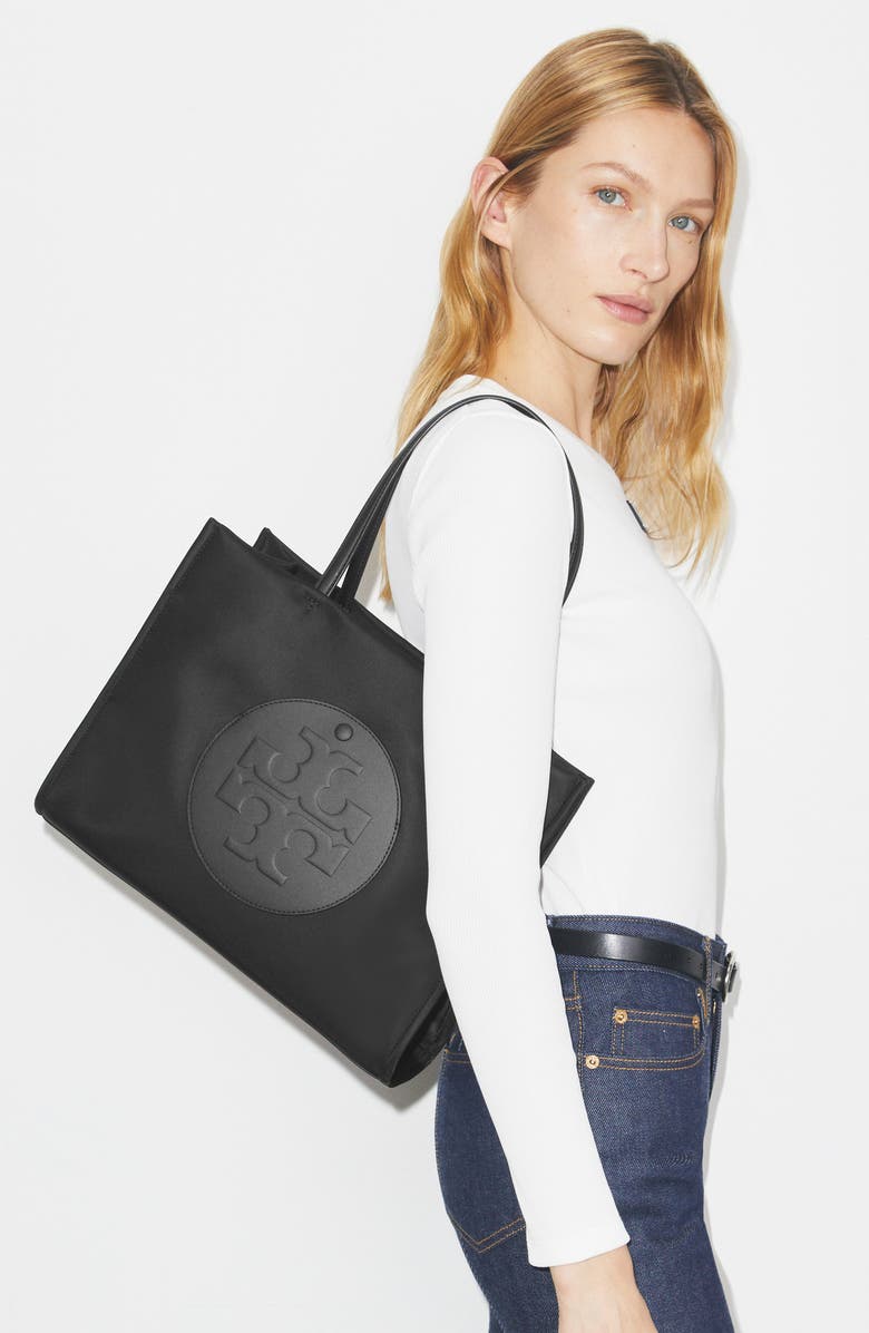 Tory Burch Ella Small Tote, Alternate, color, Black