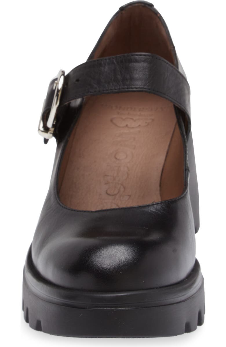 Wonders Wedge Mary Jane, Alternate, color, Black Leather