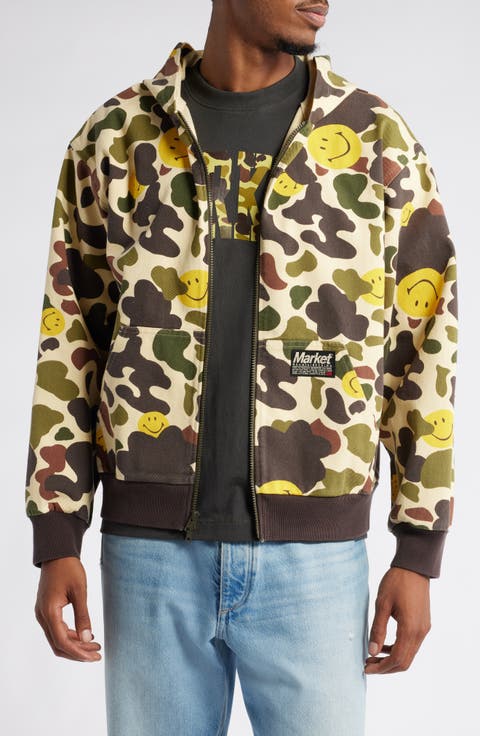 SMILEY® Camo Twill Zip Hoodie