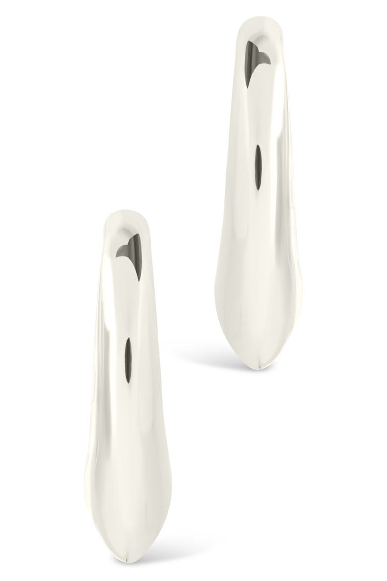 Colby Pointed Teardrop Hoop Earrings, Alternate, color, SILVER