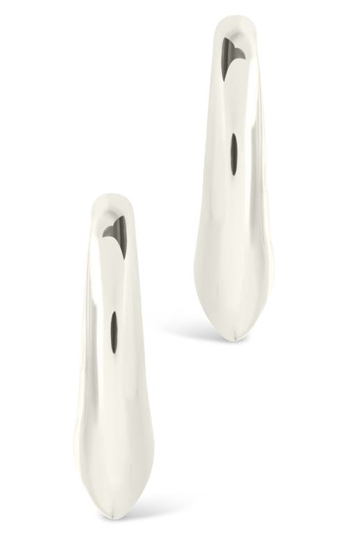 Sterling Forever Colby Pointed Teardrop Hoop Earrings In Silver