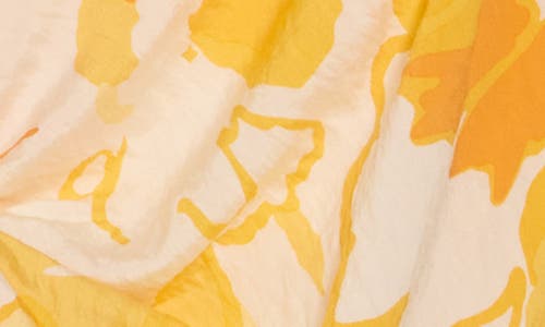 Shop Renee C Floral Twist Front Top In Yellow