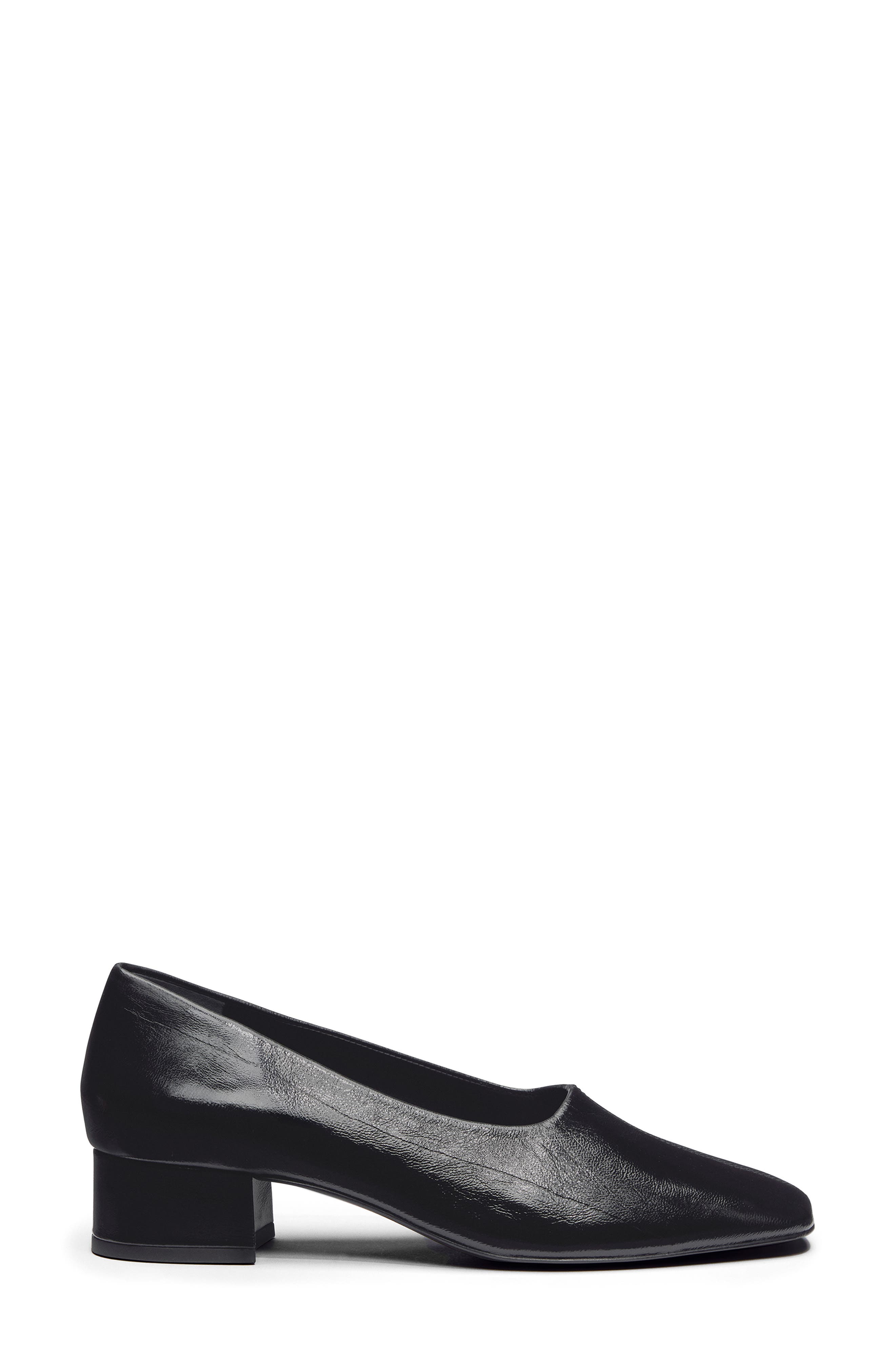 Reformation Inez Square Toe Pump, Alternate, color, Black Eel