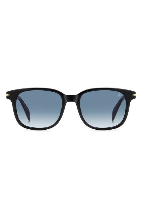 David Beckham Eyewear 53mm Rectangular Sunglasses In Black/dark Blue Sf