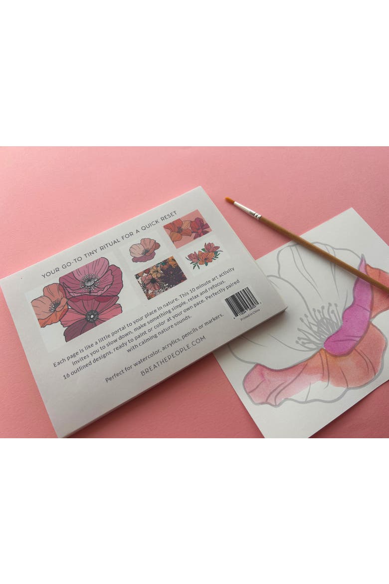 10 Minute Creative Escape Art Book , Vintage Bloom, Alternate, color, Floral Pink