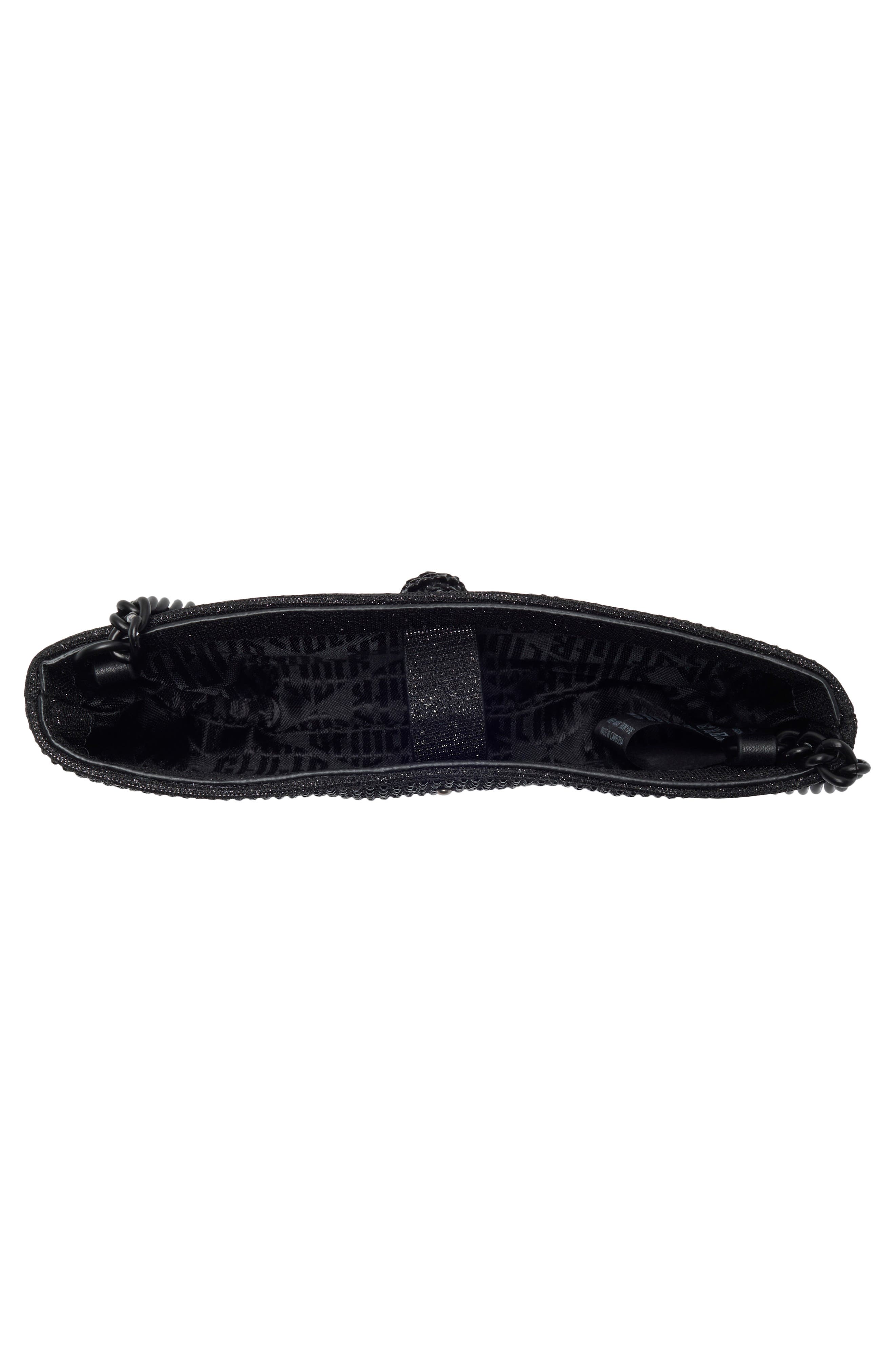 Crystal Embellished Chain Pouch, Alternate, color, BLACK