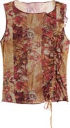 Desigual Cinched Tie Sleeveless Crop T-Shirt