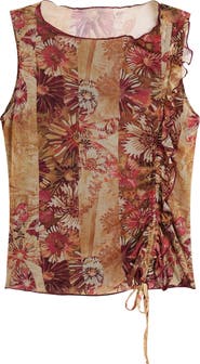 Desigual Cinched Tie Sleeveless Crop T-Shirt