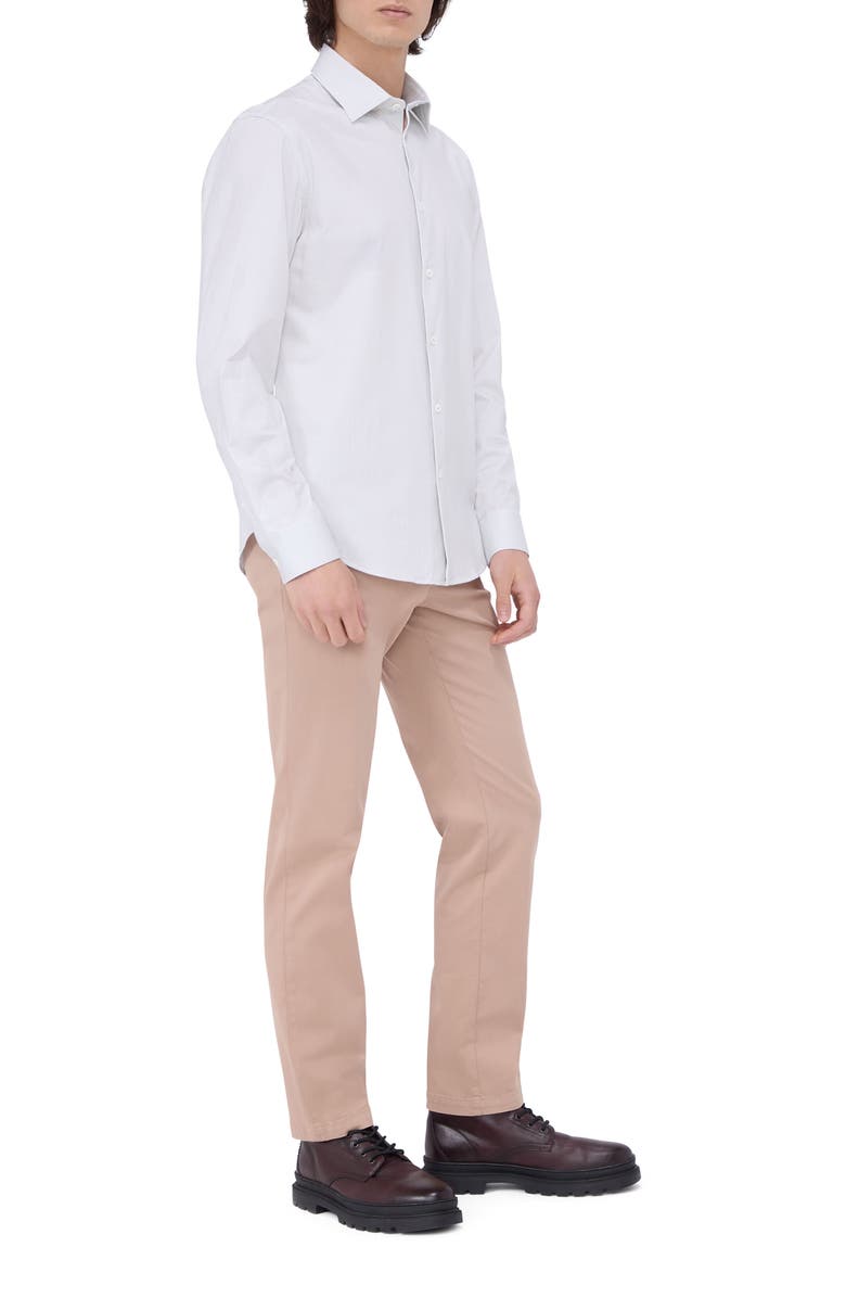 Bugatchi James OoohCotton<sup>®</sup> Pinstripe Button-Up Shirt, Alternate, color, Willow