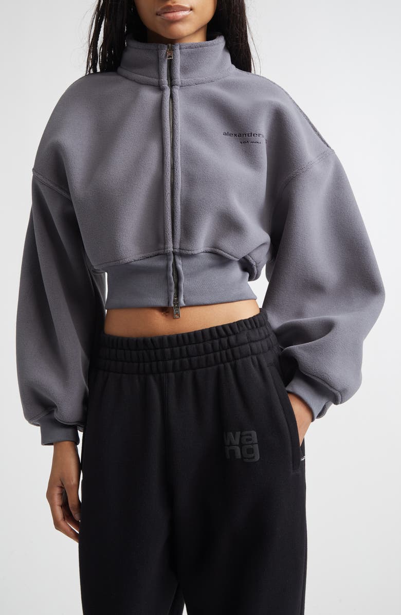 Alexander Wang Crop Jacket, Main, color, Alloy