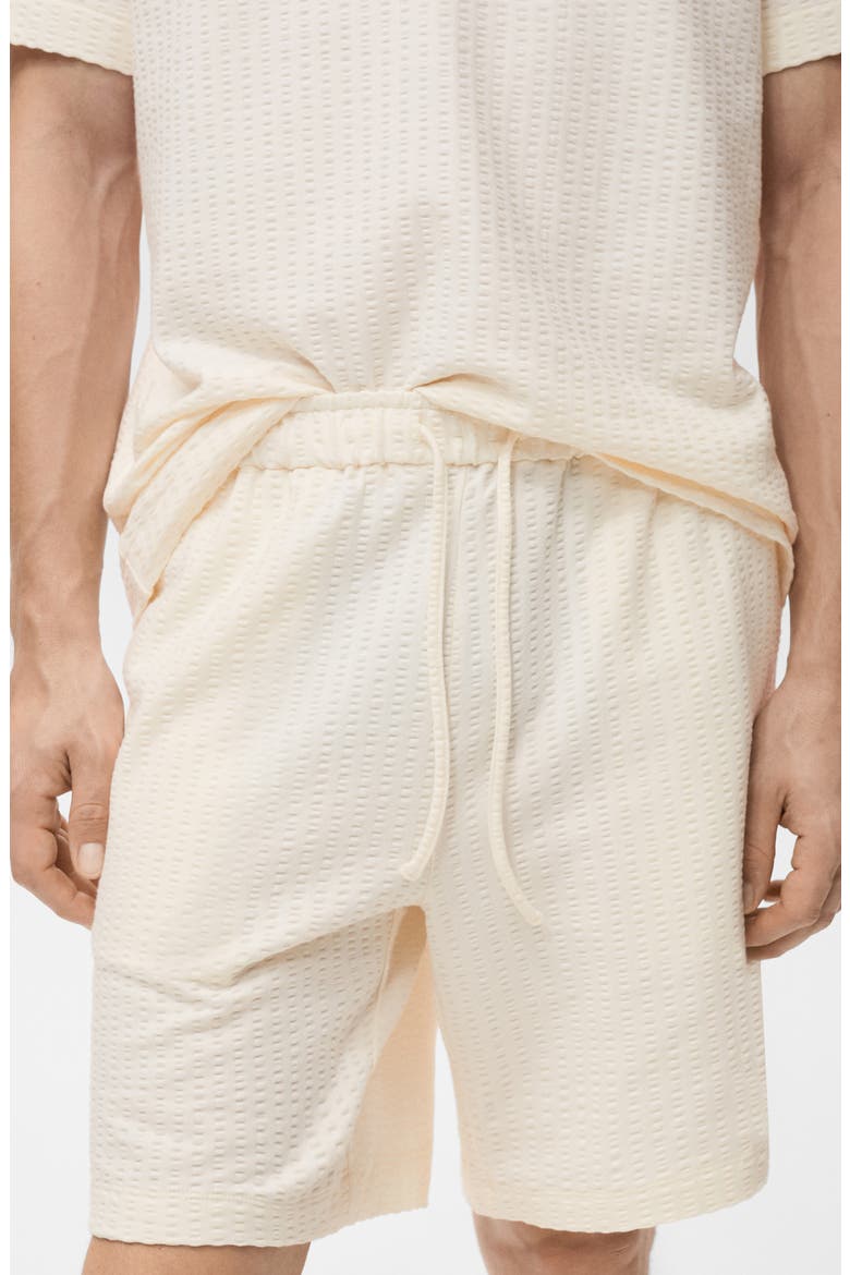 Drawstring Seersucker Shorts, Alternate, color, ECRU