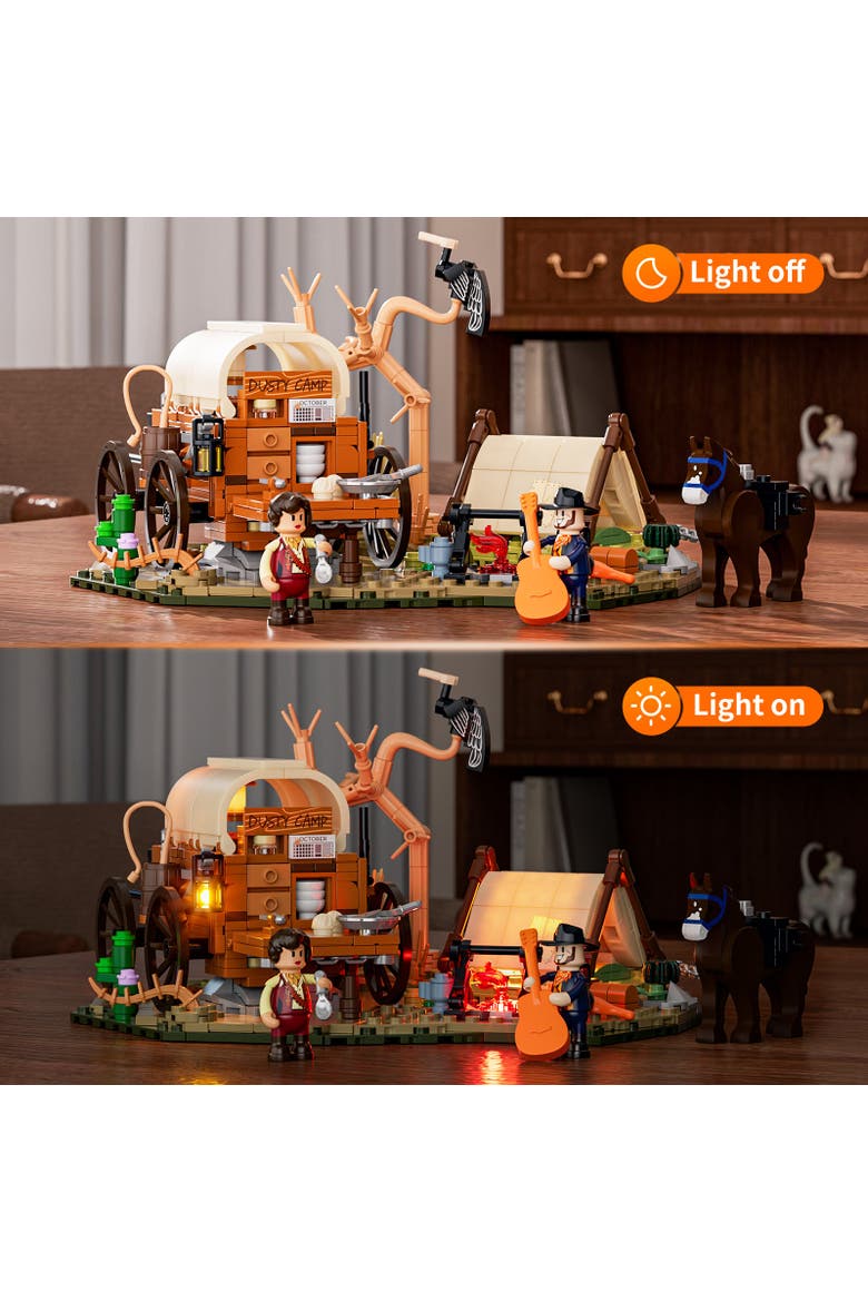 Cowboy Camp Lighting Building Set Model OW542C, Alternate, color, Multicolor