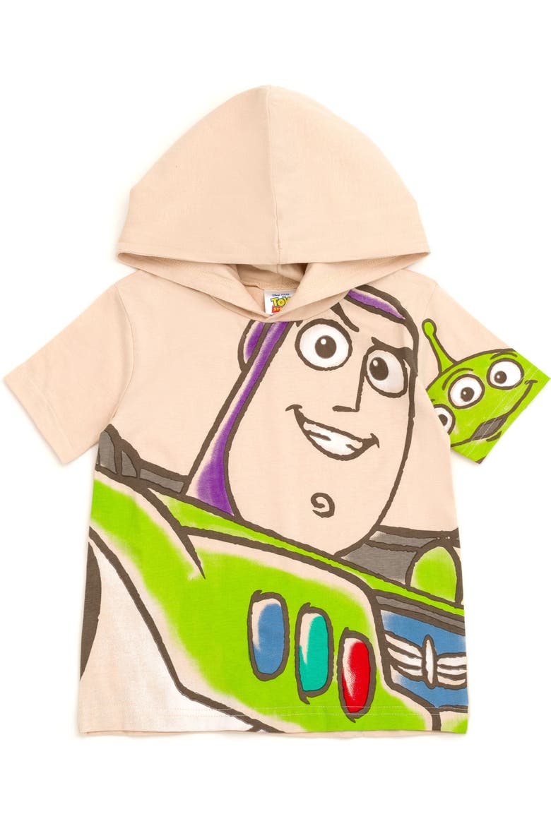 Toy Story 2-Piece Hooded Tee and Shorts Set, Alternate, color, Buzz Woody Beige
