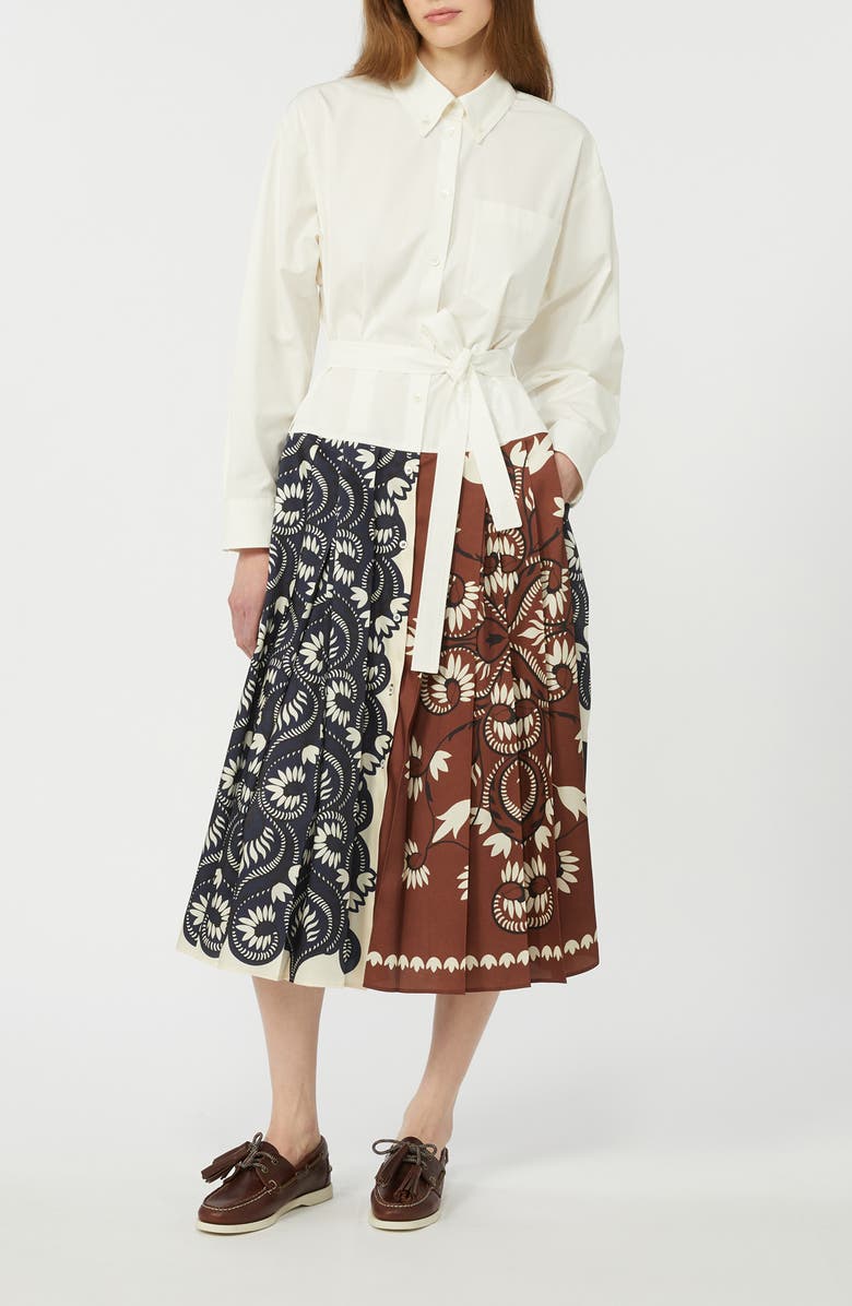 Weekend Max Mara Ondina Long Sleeve Print Shirtdress, Alternate, color, White