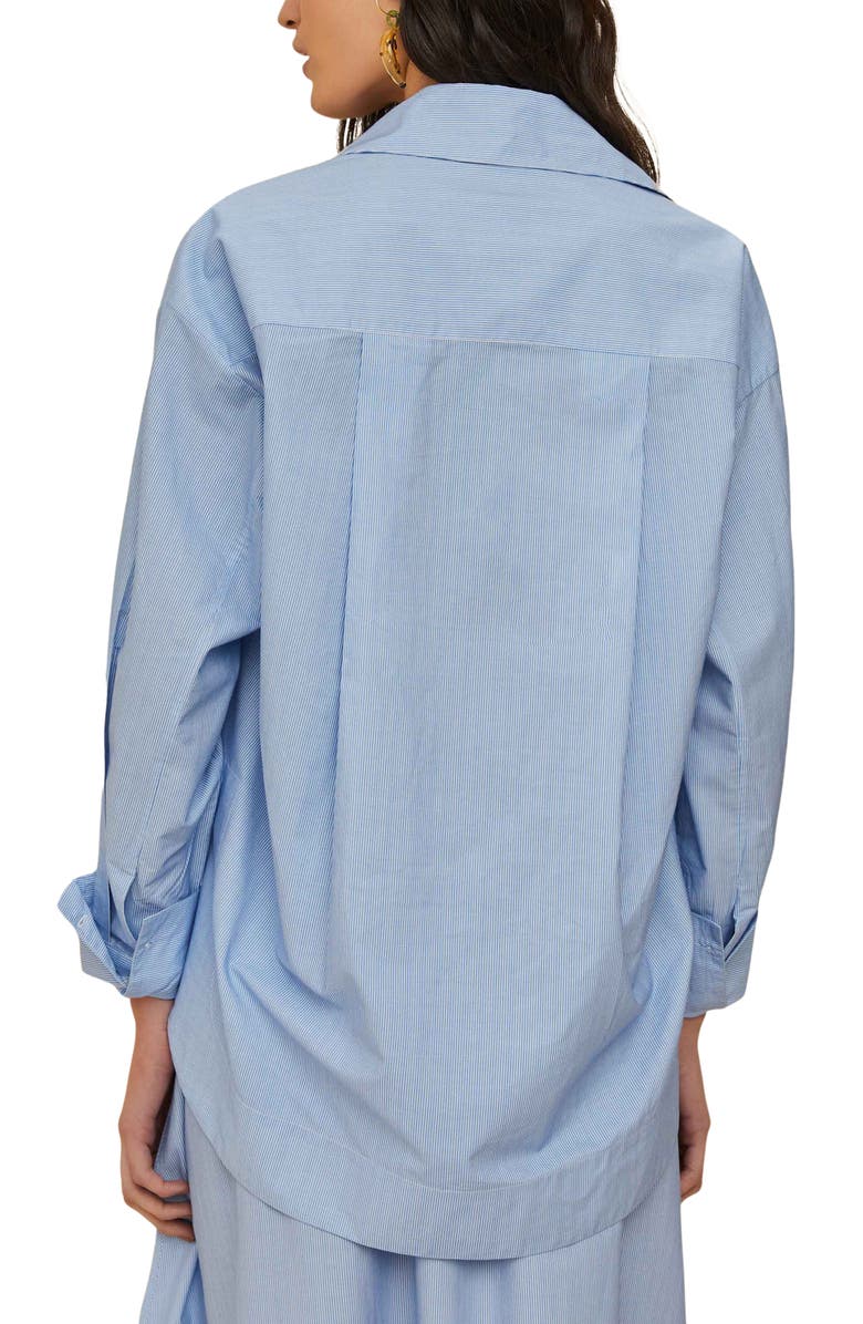 FARM Rio Banana Cocina Striped Button-Up Shirt, Alternate, color, Blue