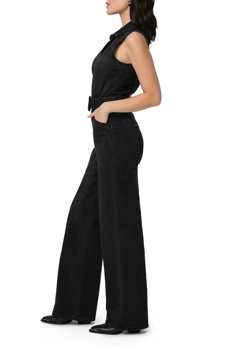 PAIGE Sasha Belted Denim Jumpsuit, Alternate, color, Dark Moonlight