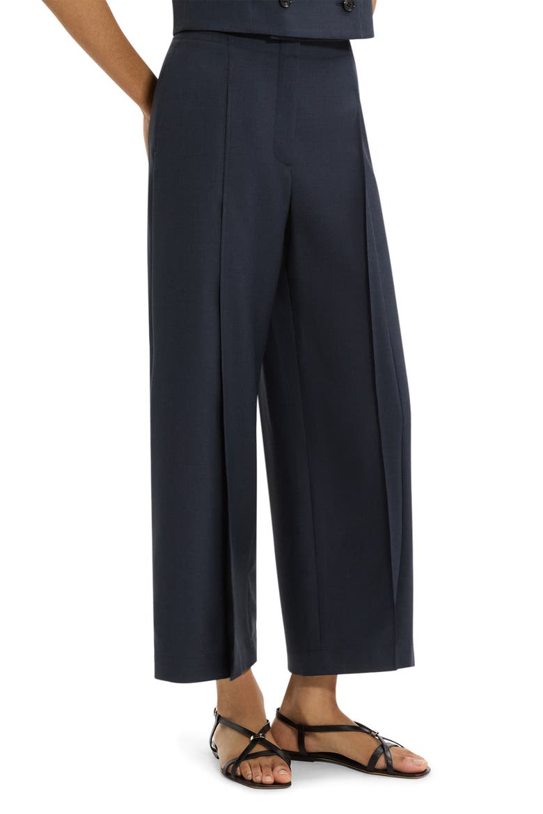 Pleated High Waist Wide Leg Pants, Alternate, color, NOCTURNE NAVY