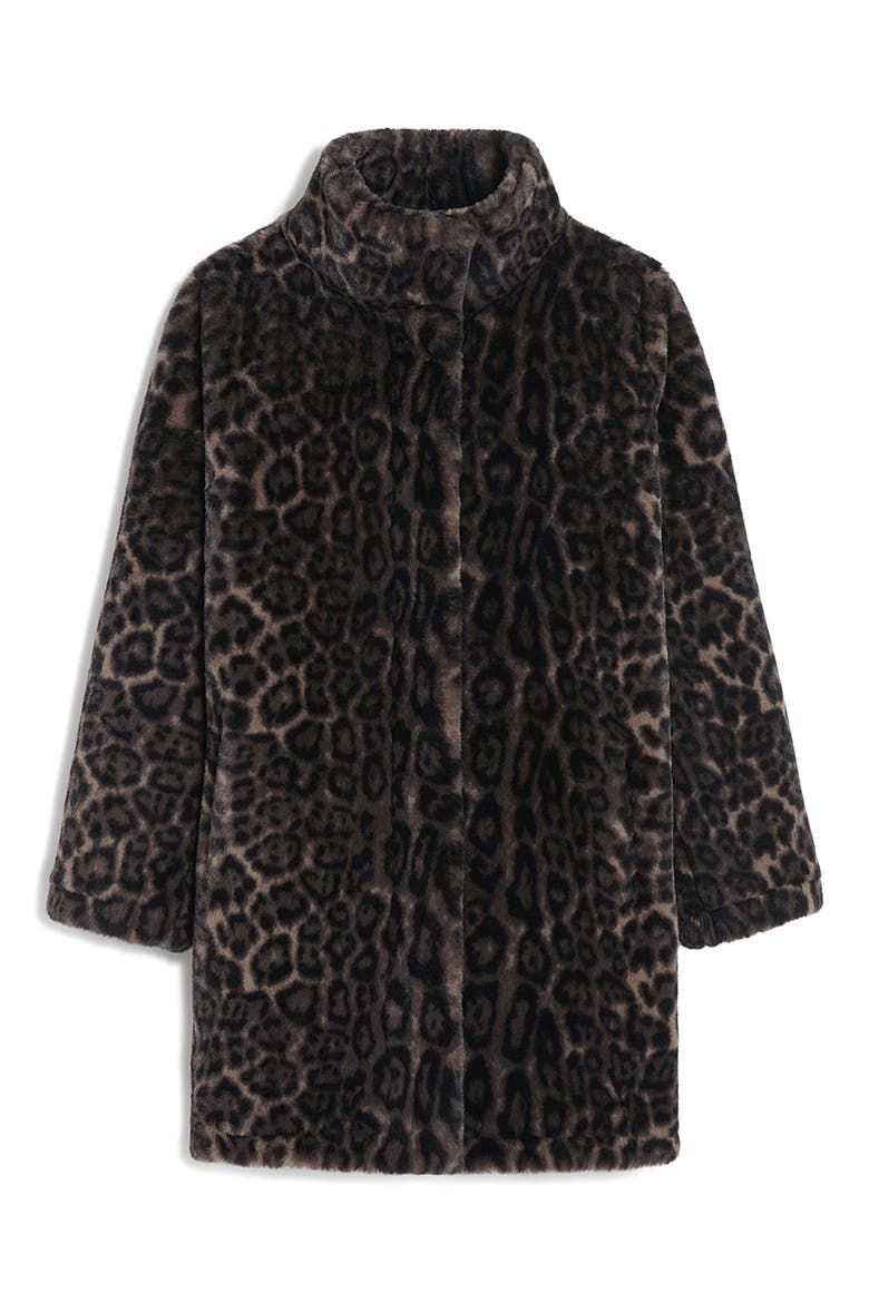 Blair Leopard Pluche™ Faux Fur Coat, Alternate, color, DARK LEOPARD