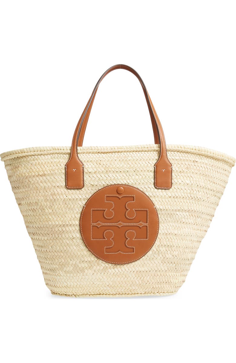 Tory Burch Ella Straw Basket Tote, Main, color,