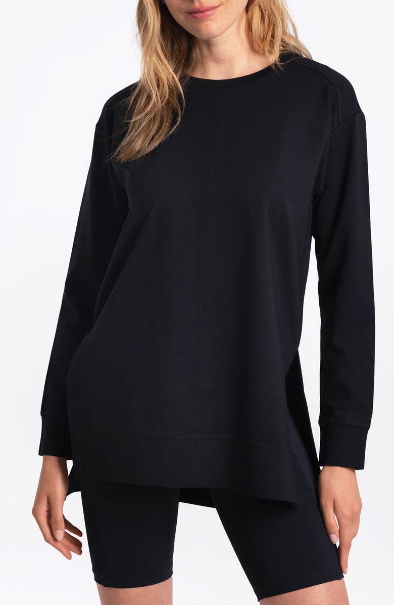 Lole Mindset Long Sleeve Tunic Top, Main, color, Black Beauty