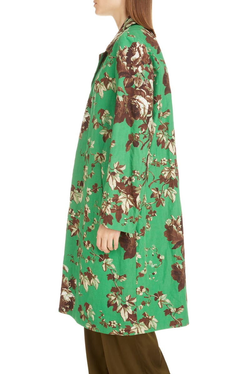 Dries Van Noten Rolta Floral Metallic Cotton Blend Coat, Alternate, color, 