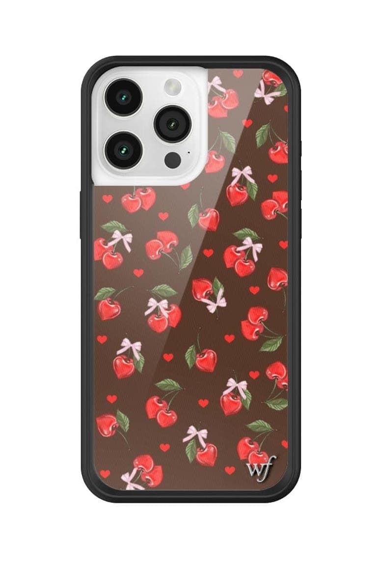 Chocolate Cherries iPhone Case, Alternate, color, Brown