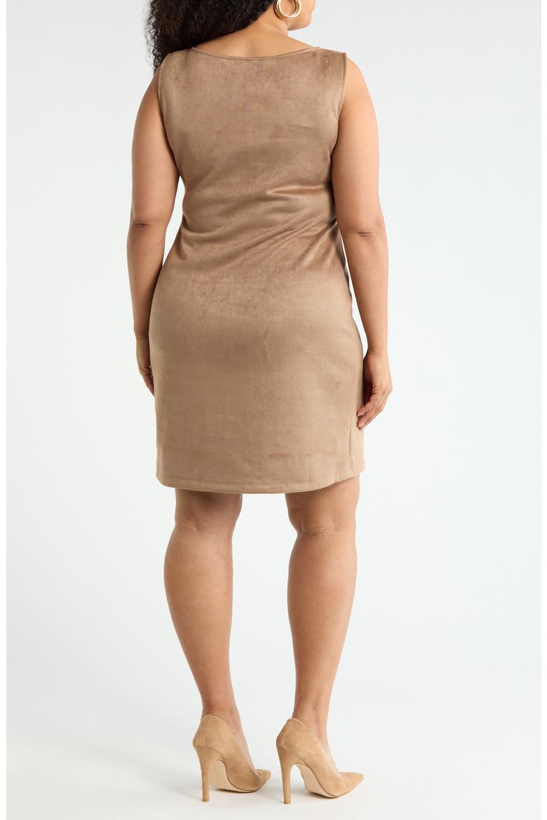 Faux Suede Shift Dress, Alternate, color, TAUPE