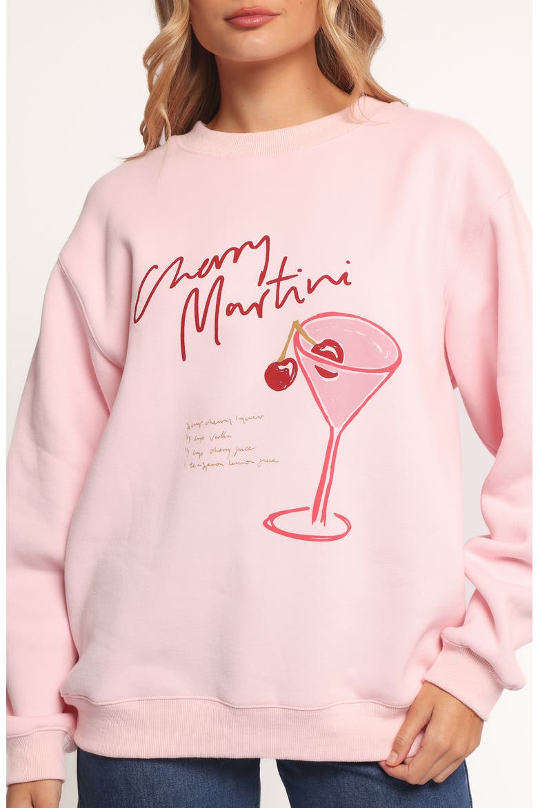 Cherry Martini Graphic Sweatshirt, Alternate, color, PINK