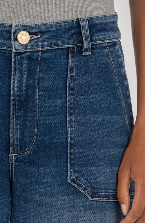 Kut From The Kloth Meg Mid Rise Ankle Wide Leg Jeans In Blue