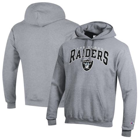 Men's Champion Gray Las Vegas Raiders Powerblend Arch over Logo Hoodie