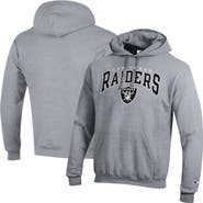 Champion Men's Champion Gray Las Vegas Raiders Powerblend Arch over Logo Hoodie