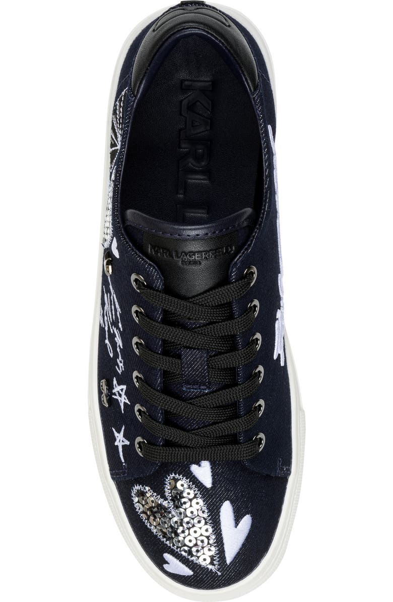 KARL LAGERFELD PARIS Cate Ikonic Sneaker, Alternate, color, Dark Navy/ Black