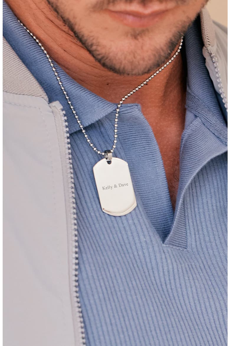 Men's Engravable Stainless Steel Dog Tag Necklace, Alternate, color, SILVER