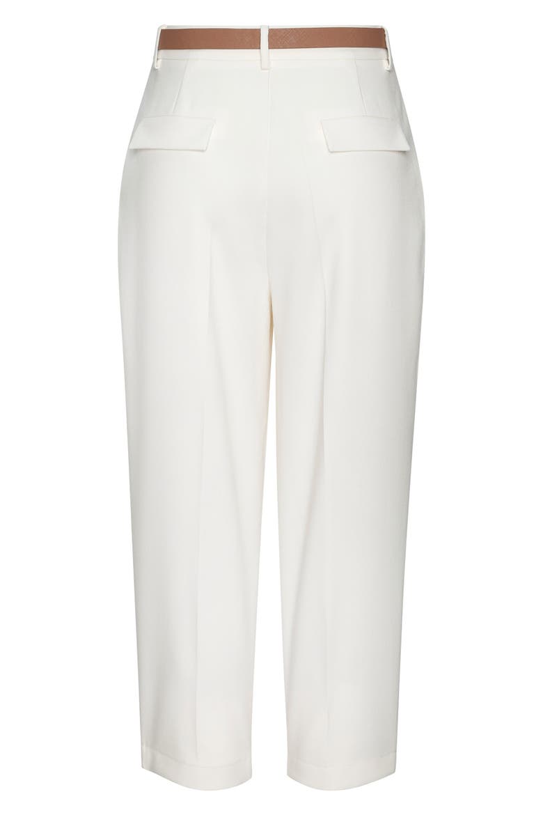 Belted Cropped Trousers, Alternate, color, Ivory
