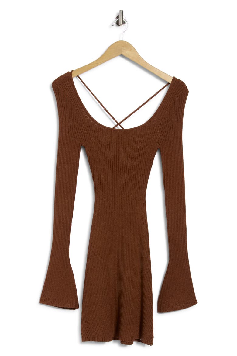 Brownhall Long Sleeve Minidress, Main, color, BROWN