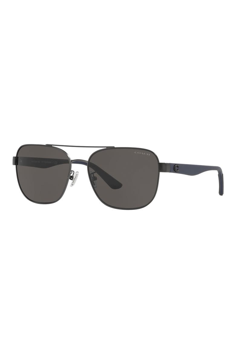 58mm Square Metal Sunglasses, Alternate, color, MATTE GUNMETAL