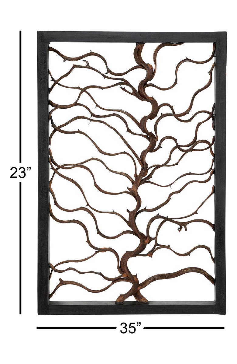 SONOMA SAGE HOME Black Rustic Teak Wood Wall Decor, 36 x 24, Alternate, color, Black