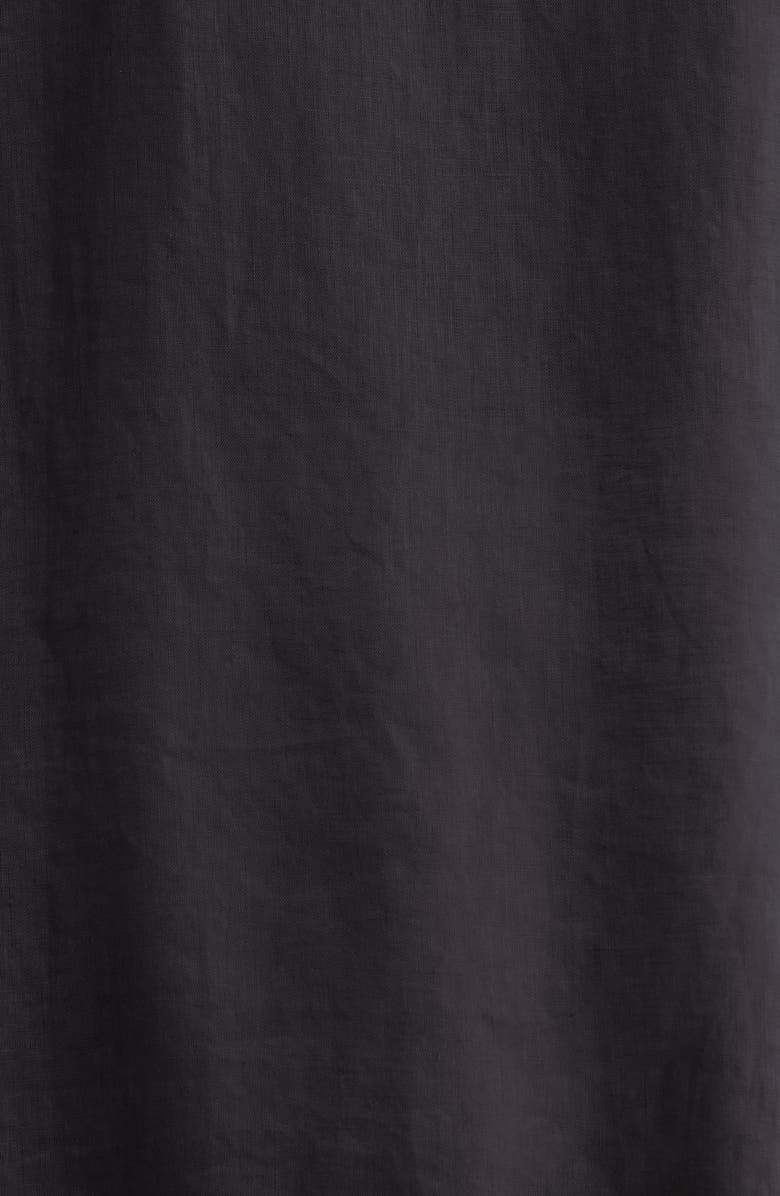 Elan Tie Front Long Sleeve Linen Cover-Up, Alternate, color, Black