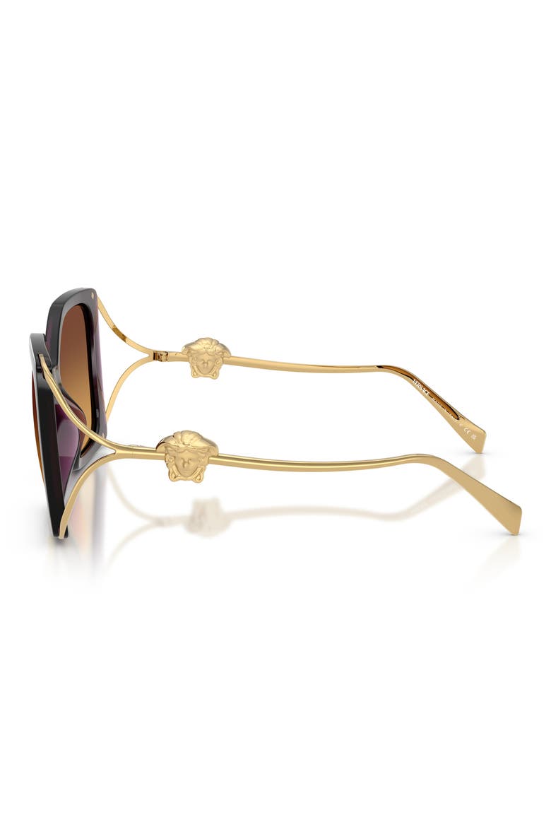 58mm Square Sunglasses, Alternate, color, OPAL PURPLE / YELLOW BROWN