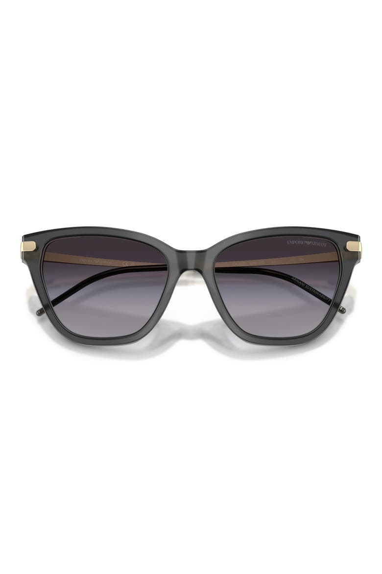 54mm Gradient Cat Eye Sunglasses, Alternate, color, OPAL BLACK / GREY GRADIENT