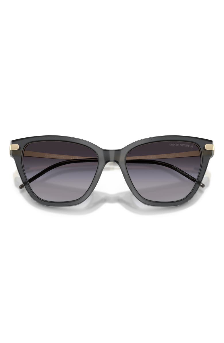 Emporio Armani 54mm Gradient Cat Eye Sunglasses, Alternate, color, Opal Black / Grey Gradient