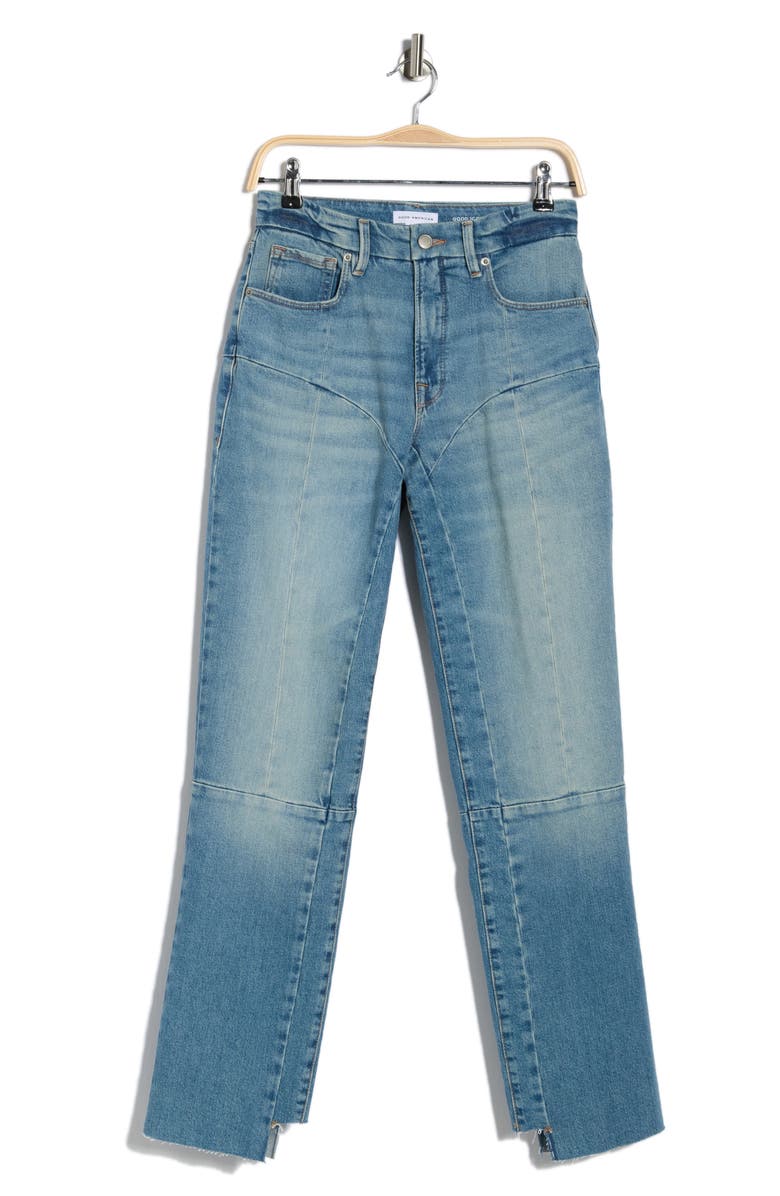 Good American Good Icon High Waist Straight Leg Jeans, Alternate, color, Indigo912