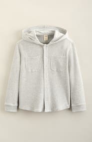 Tucker + Tate Kids' Hooded Waffle Stitch Button-Up Shirt