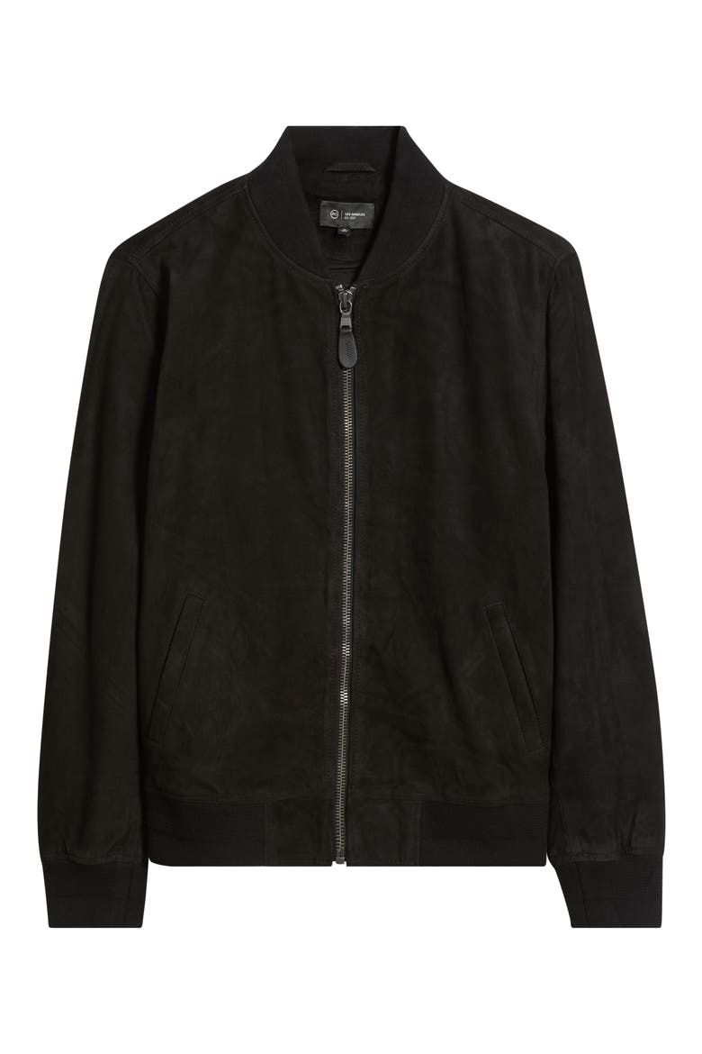 Dayton Leather Bomber Jacket, Alternate, color, TRUE BLACK