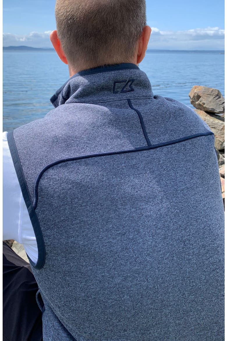 Mainsail Sweater Knit Full Zip Vest, Main, color, TOUR BLUE HEATHER