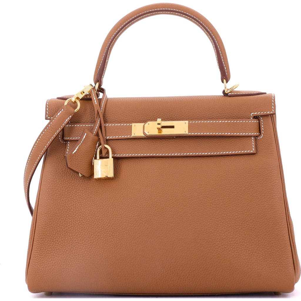 Pre-owned Hermes Hermes Kelly Handbag Brown Togo With Gold Hardware 28